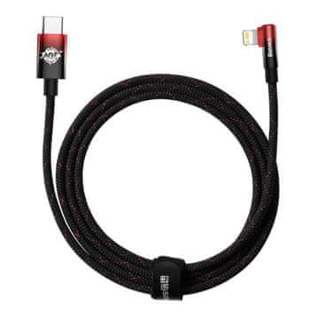BASEUS MVP Elbow kabel USB-C / Lightning 20W 2m, crno/crvena