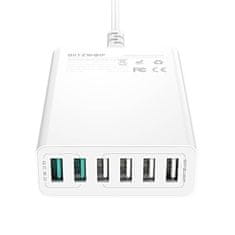 Blitzwolf BW-S15 punjač 6x USB QC 60W, bijela