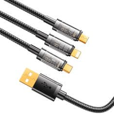 Joyroom 3in1 kabel USB - USB-C / Lightning / micro USB 3.5A 1.2m, plava