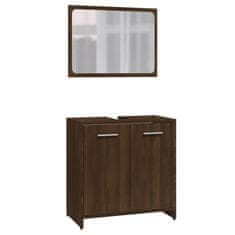 Vidaxl 3-dijelni set kupaonskog namještaja boja smeđeg hrasta drveni