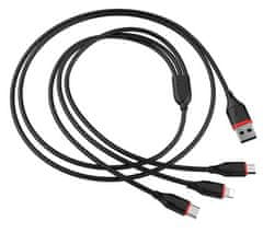 Borofone 3u1 BX17 USB kabel, Lightning / Micro-USB / USB-C