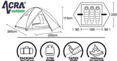 ACRAsport Dvostruki šator za 3 osobe ST06