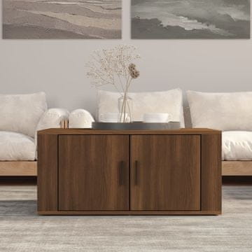 Vidaxl Klub stolić smeđi hrast 80x50x36 cm Materijal na bazi drva