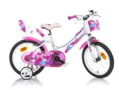 Dino bikes Dječji bicikl Dino Bikes FAIRY bijelo-ružičasti uzorak 16"