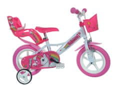 Dino bikes Dječji bicikl Dino 124GLN bijelo+rozi uzorak 12"
