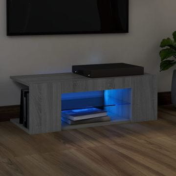 Vidaxl TV ormarić s LED rasvjetom, sivi hrast sonoma, 90x39x30 cm