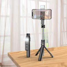 Borofone BY8 selfie štap sa stativom, svjetlom i BT daljinskim