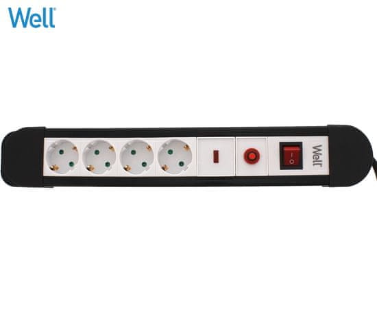 Well EXTS-4S5M-WL produžni kabel s prenaponskom zaštitom, 4x utičnica 220/250V, 16A, 3500W, 5m