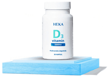 HEKA Vitamin D3, 5.000 IU, 30 kapsula