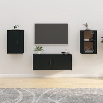 Vidaxl Zidni TV ormarići, 2 kom, crni, 40x34,5x60 cm