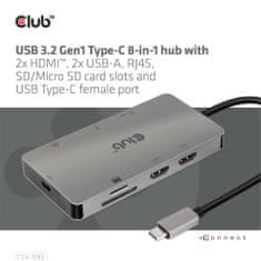 Club 3D CSV-1593 priključna stanica, 8u1, USB-C, PD 100 W