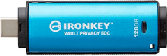 Kingston Ironkey USB ključ, 128GB Vault Privacy 50C, 3.2 Gen1 C, metal, hardverska zaštita, FIPS 197 (IKVP50C/128GB)