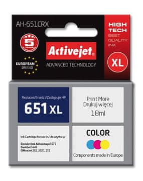 ActiveJet Activejet AH-651CRX šarena tinta za HP, 18 ml