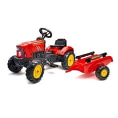 Falk traktor s prikolicom, 132 x 42 x 53 cm, crvena