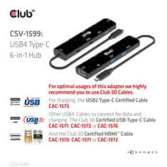 Club 3D CSV-1599 priključna stanica, 6u1, USB-C, PD 100 W