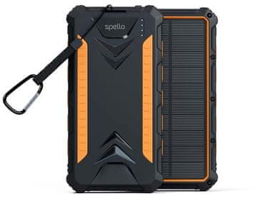 Spello solarna prijenosna baterija, 24 000 mAh, 15 W, crna