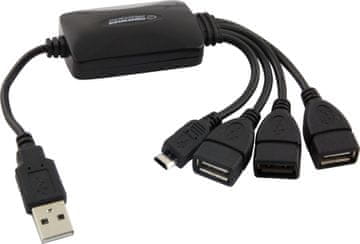 slomart Esperanza USB 2.0 Hub, 3x USB + 1x Micro USB (EA158)