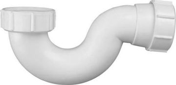 AQUALINE Sifon s Navojnom Matice 6/4", Visina 74 mm - AQUALINE Beli Plastični Otpusni Ventil