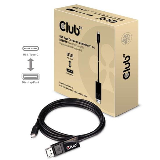 Club 3D CAC-1557 kabel USB-C za DisplayPort 1.4, HDR, 1,8 m