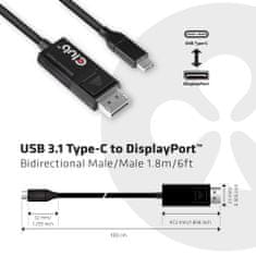 Club 3D CAC-1557 kabel USB-C za DisplayPort 1.4, HDR, 1,8 m