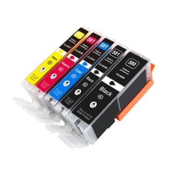 TiskajPoceni Kompatibilne tinte Canon PGI-580BK + 4× CLI-581 (BK,C,M,Y) kompatibilne XXL tinte više polnila za Canon Pixma TR7550 TR8550 TS6150 C TS6151 TS8150 TS8151 / TS8152 TS9150 / TS9155 TS6251 / TS6250