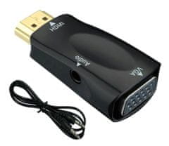 aptel Pretvarač adaptera iz HDMI u VGA + audio aux kabel 2