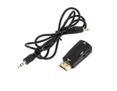 aptel Pretvarač adaptera iz HDMI u VGA + audio aux kabel 2