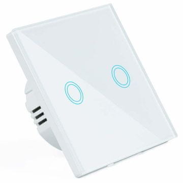 hurtnet Pametni podžbukni dodirni prekidač s dvostrukim staklom i bijelom LED diodom