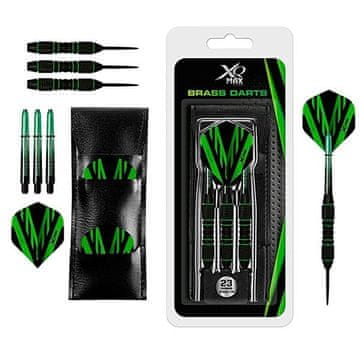 XQ-MAX strelice za pikado s etuijem, 23 g, crno/zelene