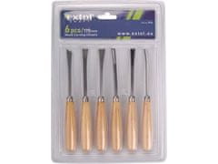 Extol Craft dlijeta za rezbarenje (3936) s drvenom drškom, set od 6 komada, duljina dlijeta 165 mm
