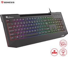 Genesis Lith 400 RGB gaming tipkovnica, X-Scissor, RGB LED, Anti-Ghosting, crna