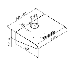 MPM  51-PX-72 Kuhinjska hauba, crna
