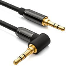 MG Angled audio kabel 3.5mm mini jack M/M 2m, crno