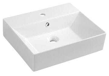 ISVEA SISTEMA Keramički Umivaonik 50x42 cm, Bijeli - ISVEA, Klasičan s Preljevom i Rupom za Bateriju