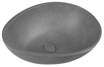 SAPHO Betonski umivaonik za pult, crni granit, sa ventilom, 53x39 cm