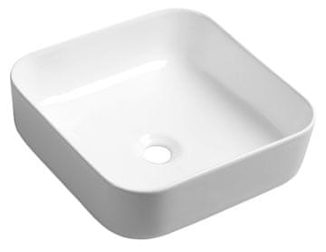 SAPHO PRATA keramički umivaonik za postavljanje na ploču, 39,5x39,5 cm, bijeli