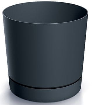 Prosperplast Tegla za cvijeće s tanjurićem, antracit, plastika, 13 cm, Tubo