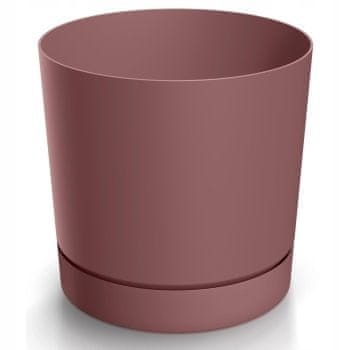 Prosperplast Tegla za cvijeće s tanjurićem, plastična marsala, 17,8 cm, Tubo