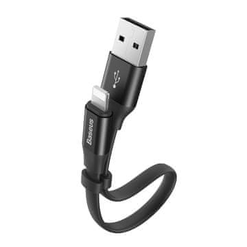 BASEUS Plosnati USB kabel za iPhone Lightning kabel s držačem 2A 23CM Crni