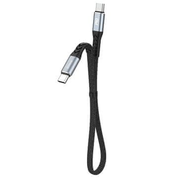 DUDAO Kratki plosnati kabel USB-C - USB-C L10C PD 100W 23cm crni