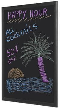 Bi-Office Crna zidna ploča 45 x 60 cm za pisanje kredom