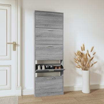 Vidaxl Ormarić za cipele, sivi hrast sonoma, 59x17x169 cm