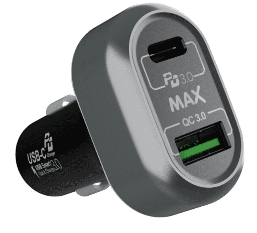 MAX Punjač za automobile Power Delivery USB/A + USB/C, crna