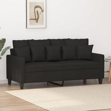 Vidaxl Dvosjed, crna, 140 cm, presvučena tkaninom