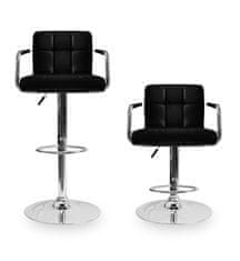 Aga 2x Barska stolica s naslonima za ruke Crna