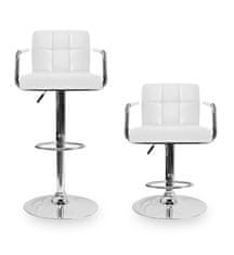 Aga 2x Barska stolica s naslonima za ruke Bijela
