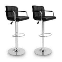 Aga 2x Barska stolica s naslonima za ruke Crna