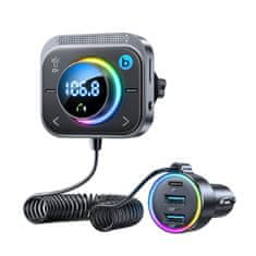 Verkgroup Auto FM transmiter LCD bluetooth 12-24V 2x USB + USB-C 30W