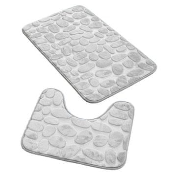 aptel Set od dva univerzalna kupaonska tepiha grey stones