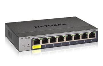 Netgear NETGEAR GS108T upravljivi prekidač - Gigabit Ethernet, Siva